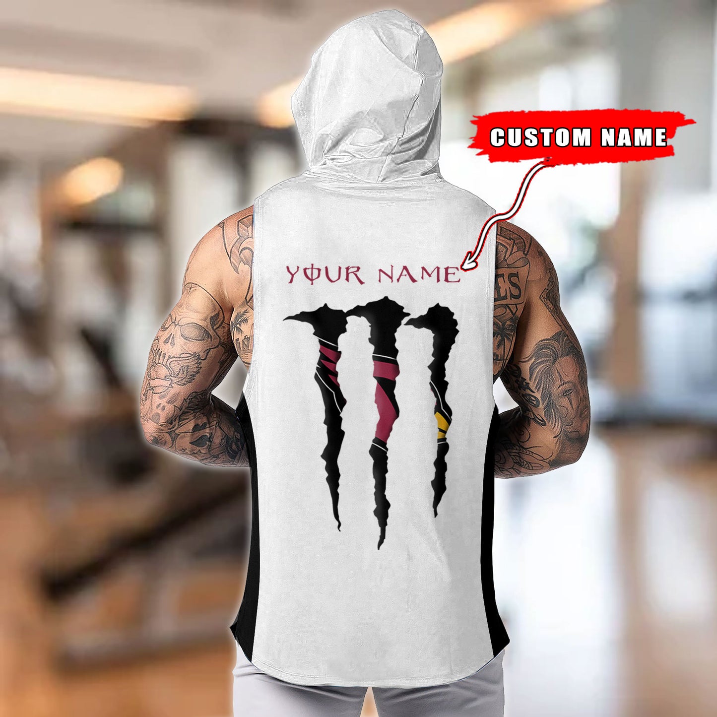 Ariona Cardinals Personalied Men Workout Hooded Tank Top AZBTMHTT000001