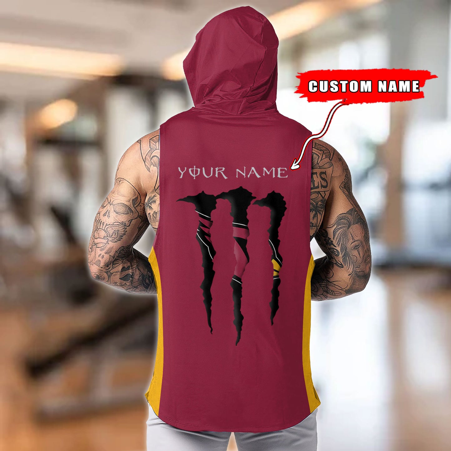 Ariona Cardinals Personalied Men Workout Hooded Tank Top AZBTMHTT000001