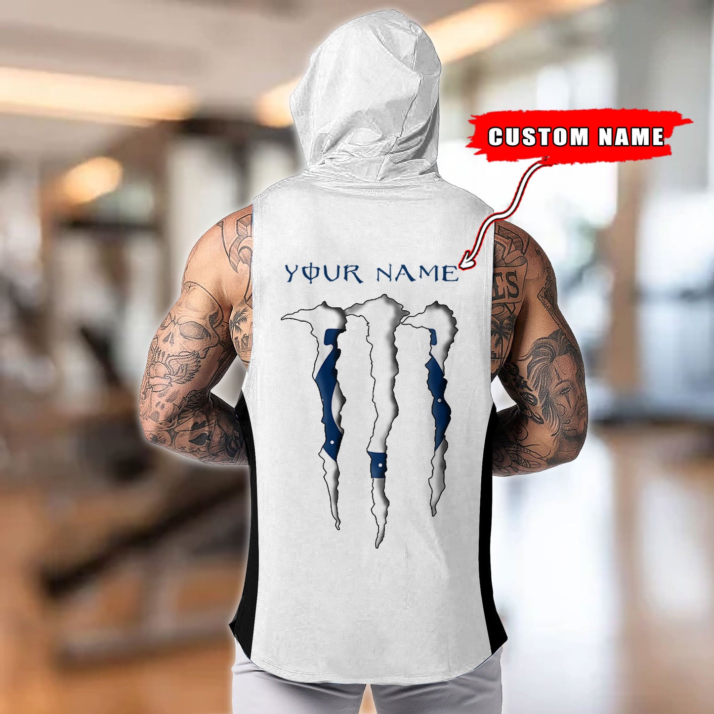 Indianapolis Colts Personalied Men Workout Hooded Tank Top AZBTMHTT000014