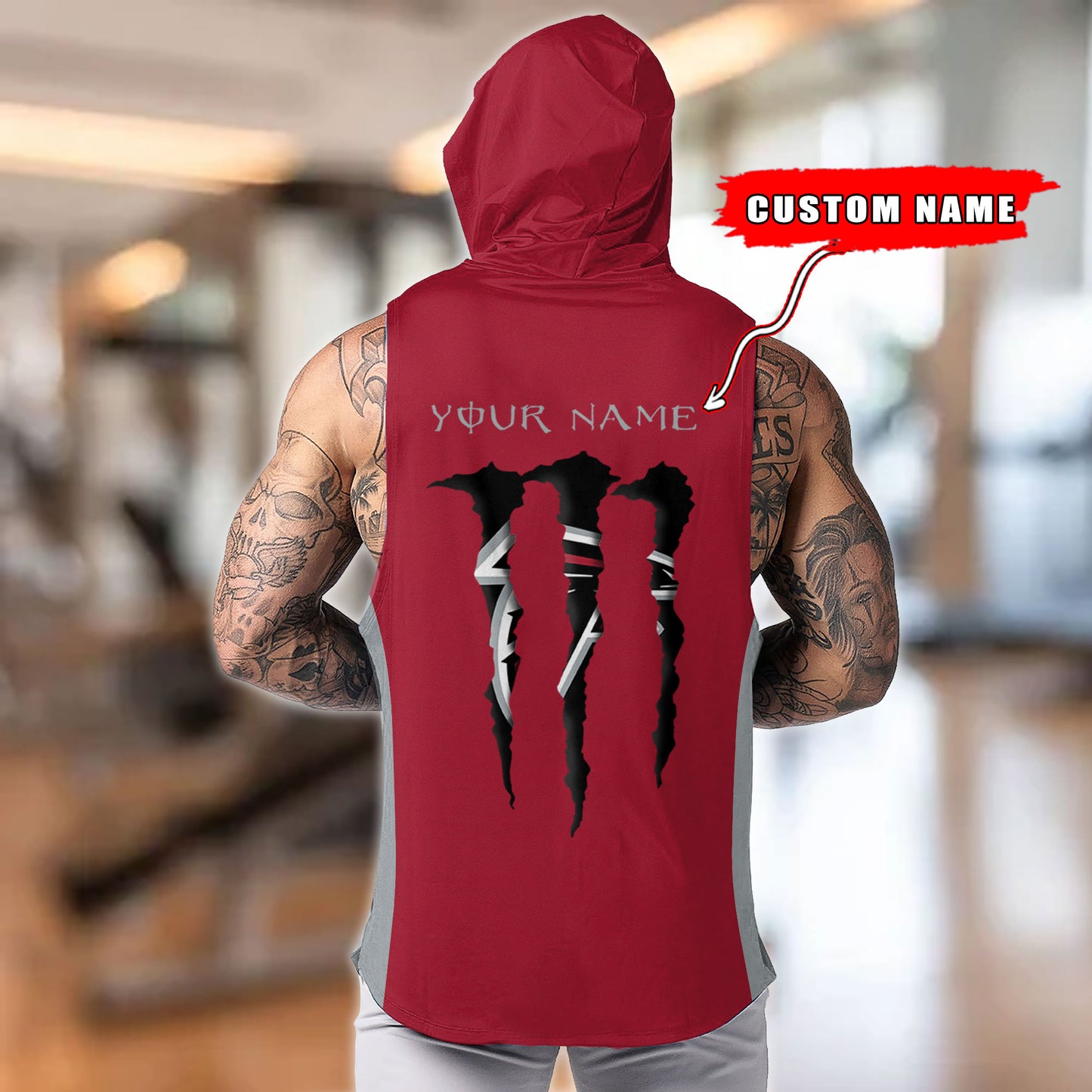 Atlanta Falcons Personalied Men Workout Hooded Tank Top AZBTMHTT000002
