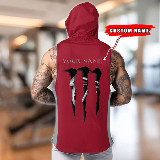 Atlanta Falcons Personalied Men Workout Hooded Tank Top AZBTMHTT000002