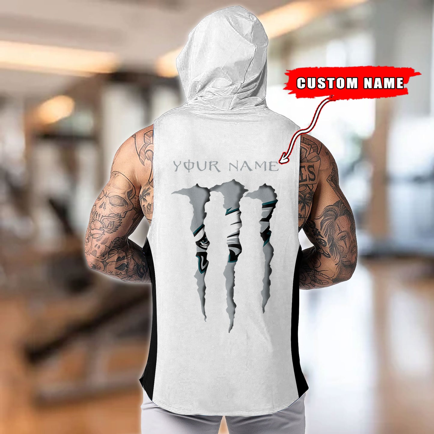 Philadelphia Eagles Personalied Men Workout Hooded Tank Top AZBTMHTT000024