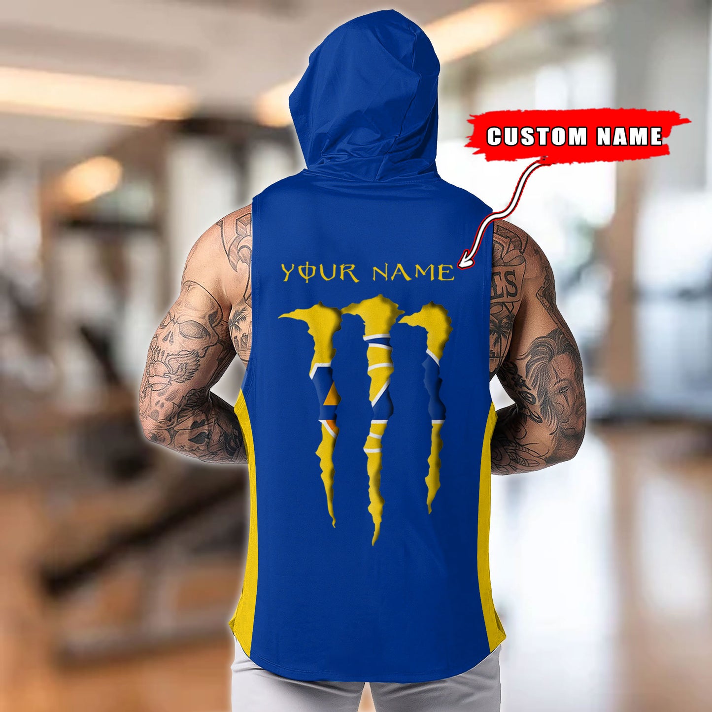 Los Angeles Rams Personalied Men Workout Hooded Tank Top AZBTMHTT000026