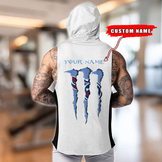 Tennessee Titans Personalied Men Workout Hooded Tank Top AZBTMHTT000031