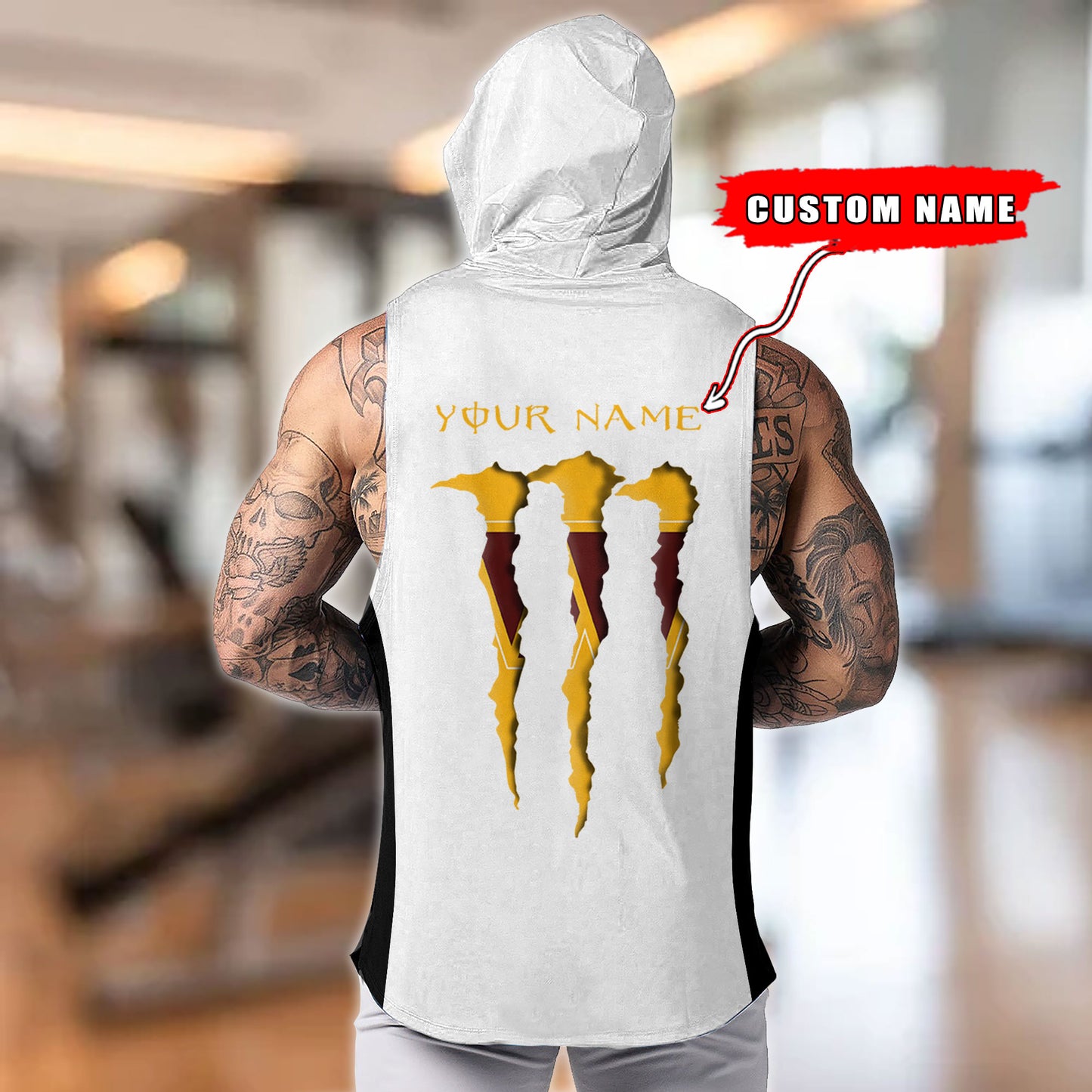 Washington Commanders Personalied Men Workout Hooded Tank Top AZBTMHTT000032