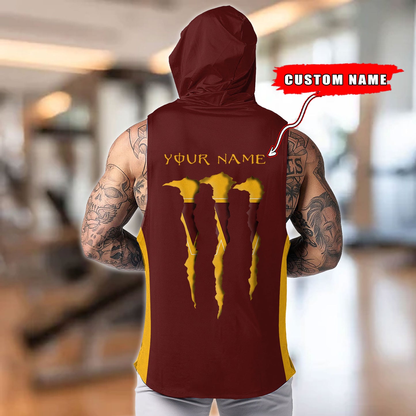 Washington Commanders Personalied Men Workout Hooded Tank Top AZBTMHTT000032