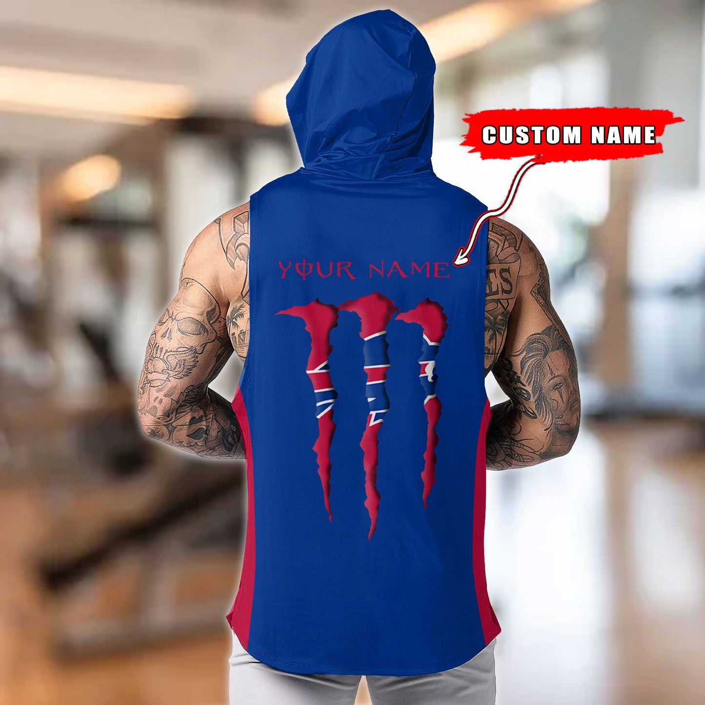 Buffalo Bills Personalied Men Workout Hooded Tank Top AZBTMHTT000004