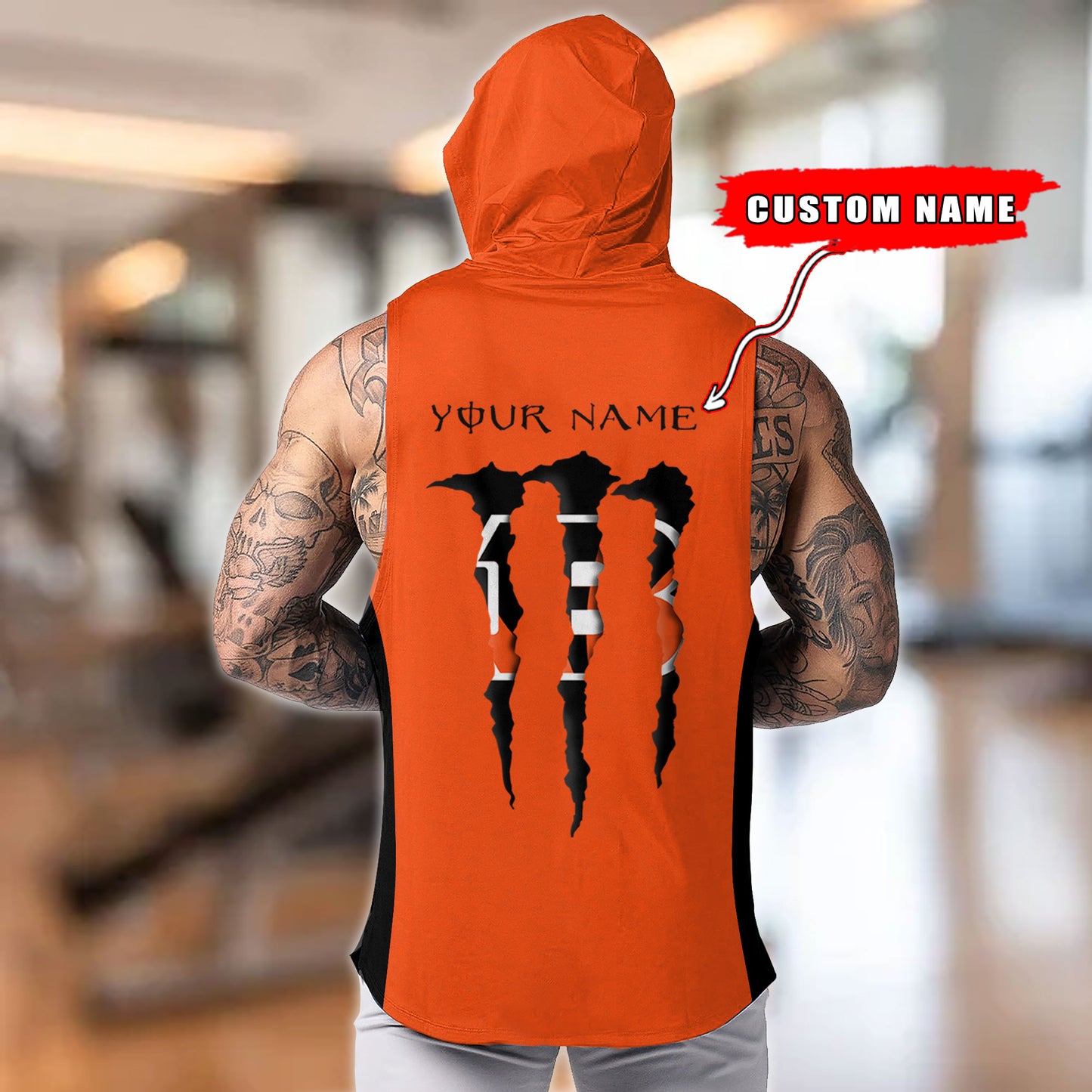 Cincinnati Bengals Personalied Men Workout Hooded Tank Top AZBTMHTT000007