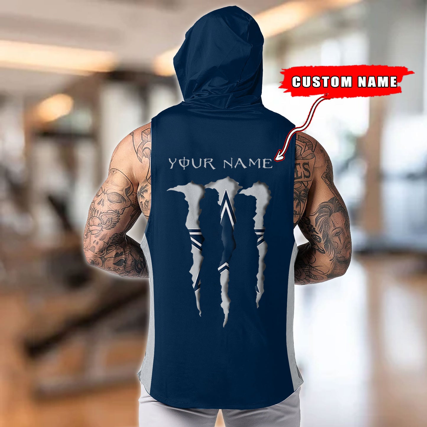 Dallas Cowboys Personalied Men Workout Hooded Tank Top AZBTMHTT000009