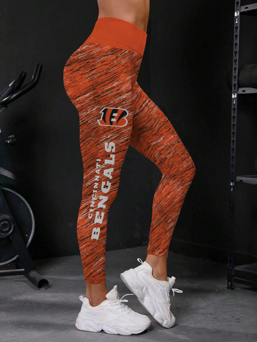 Cincinnati Bengals High Waist Push Up Printed Leggings (1)