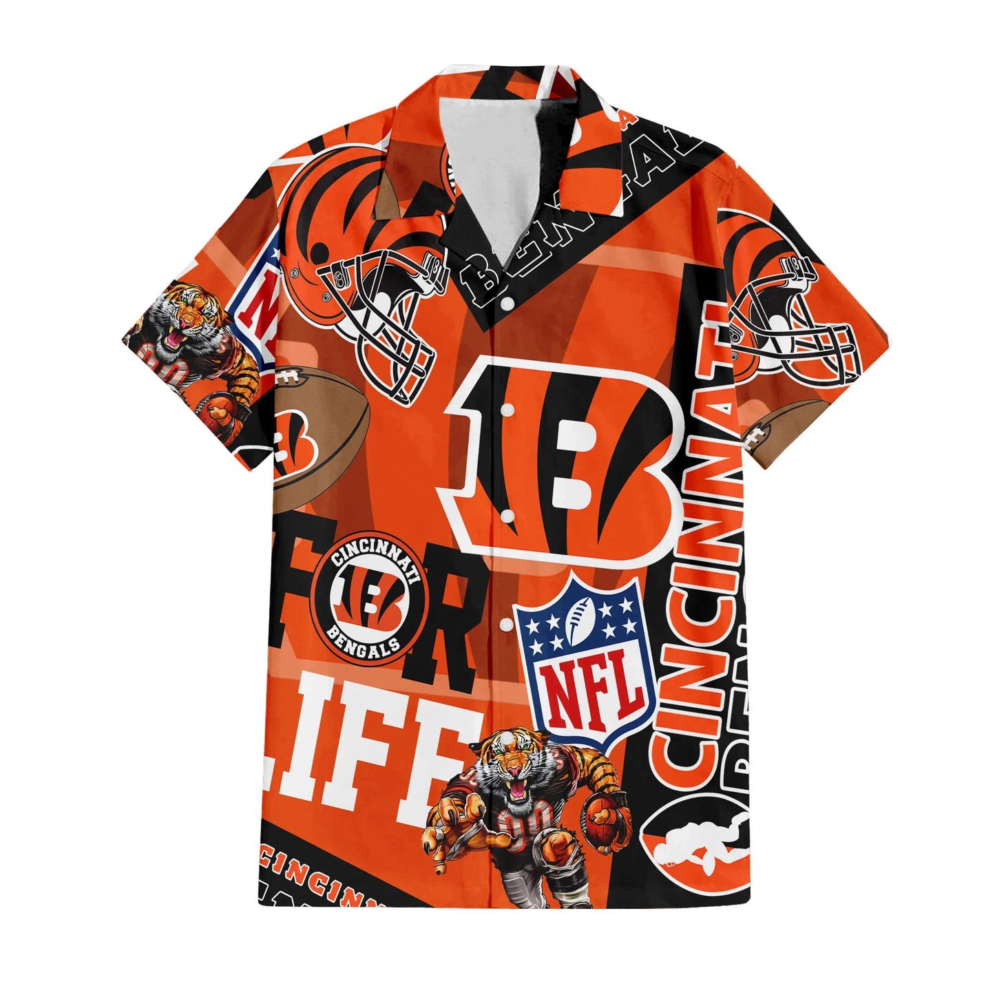Cincinnati Bengals Custom Limited Edition For Life Hawaiian Shirt and Shorts AZHAHWSS000258