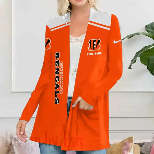 Cincinnati Bengals Women Patch Pocket Cardigan BT042