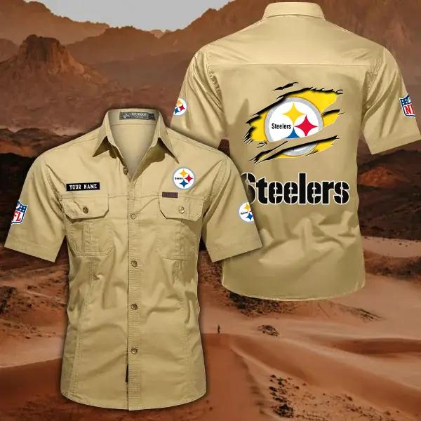 Pittsburgh Steelers Men’s Short Sleeve Cargo Shirts New 2025 AZBT2DCGS000032