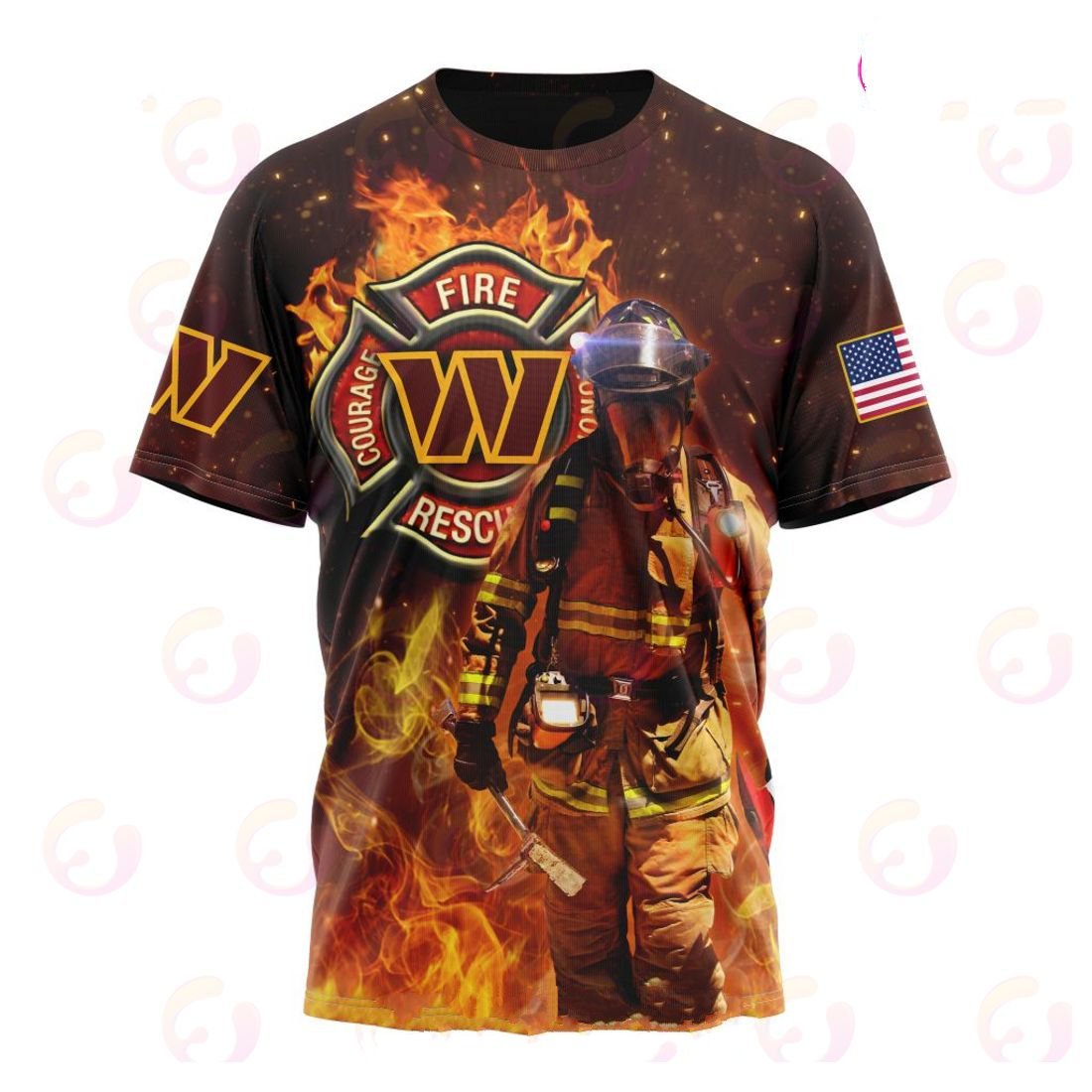 Washington Commanders Honor Firefighters – First Responders All Over Printed T-shirt Sweatshirt Hoodie AZCHD855