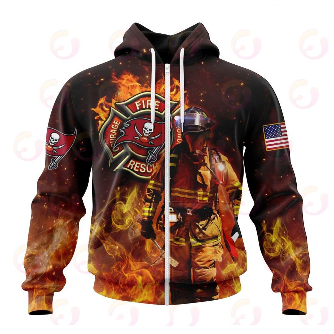 Tampa Bay Buccaneers Honor Firefighters – First Responders All Over Printed T-shirt Sweatshirt Hoodie AZCHD853
