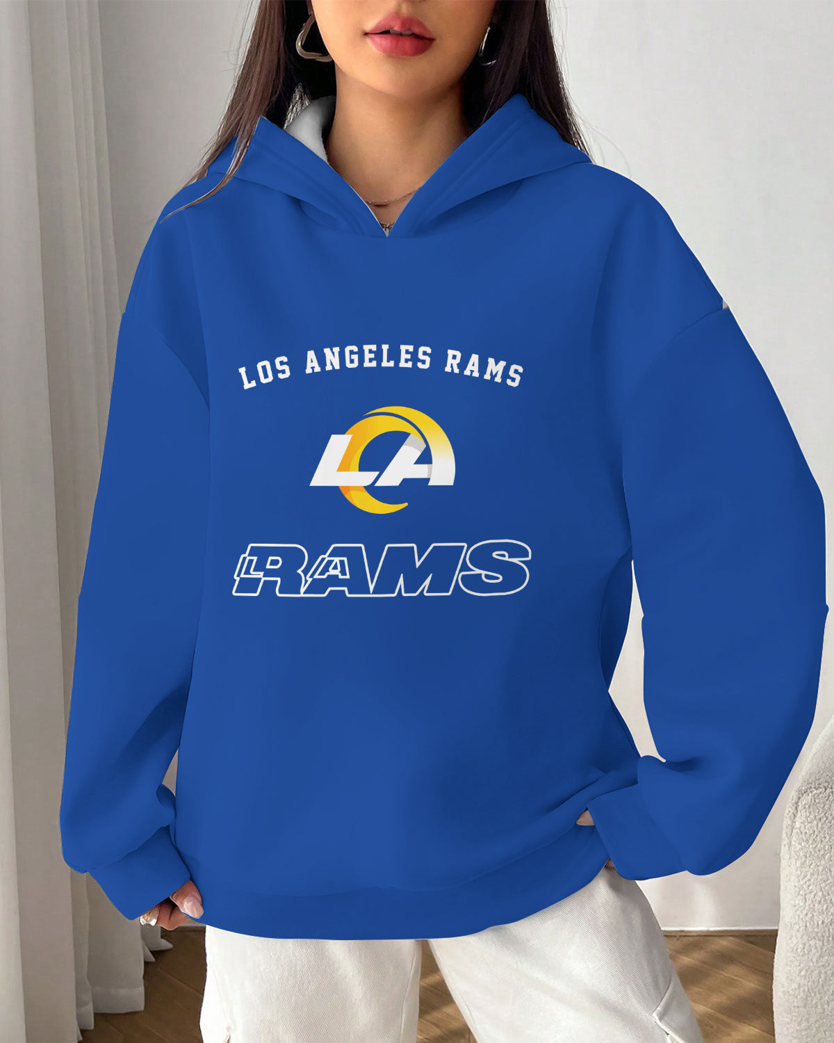 Los Angeles Rams Printed Hooded Pocket Pullover Hoodie AZBTPH000080