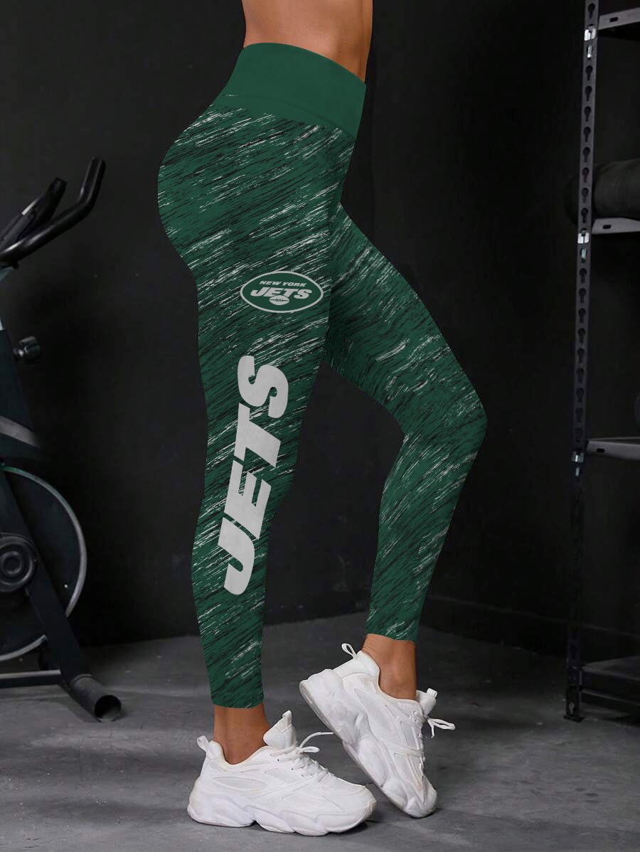 New York Jets High Waist Push Up Printed Leggings (1)