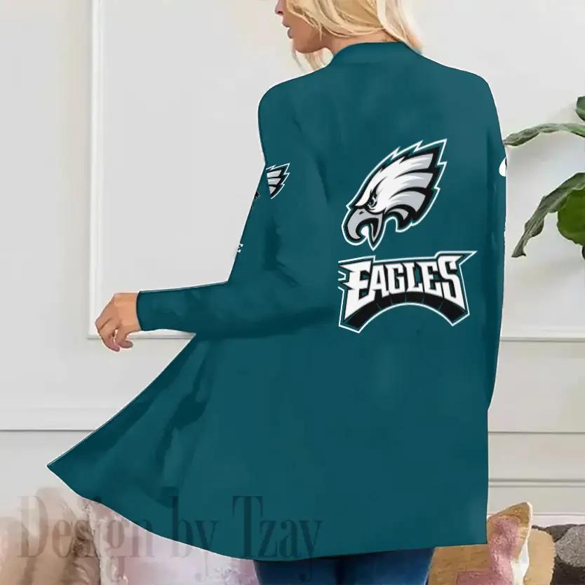 Philadelphia Eagles Women Patch Pocket Cardigan BT151