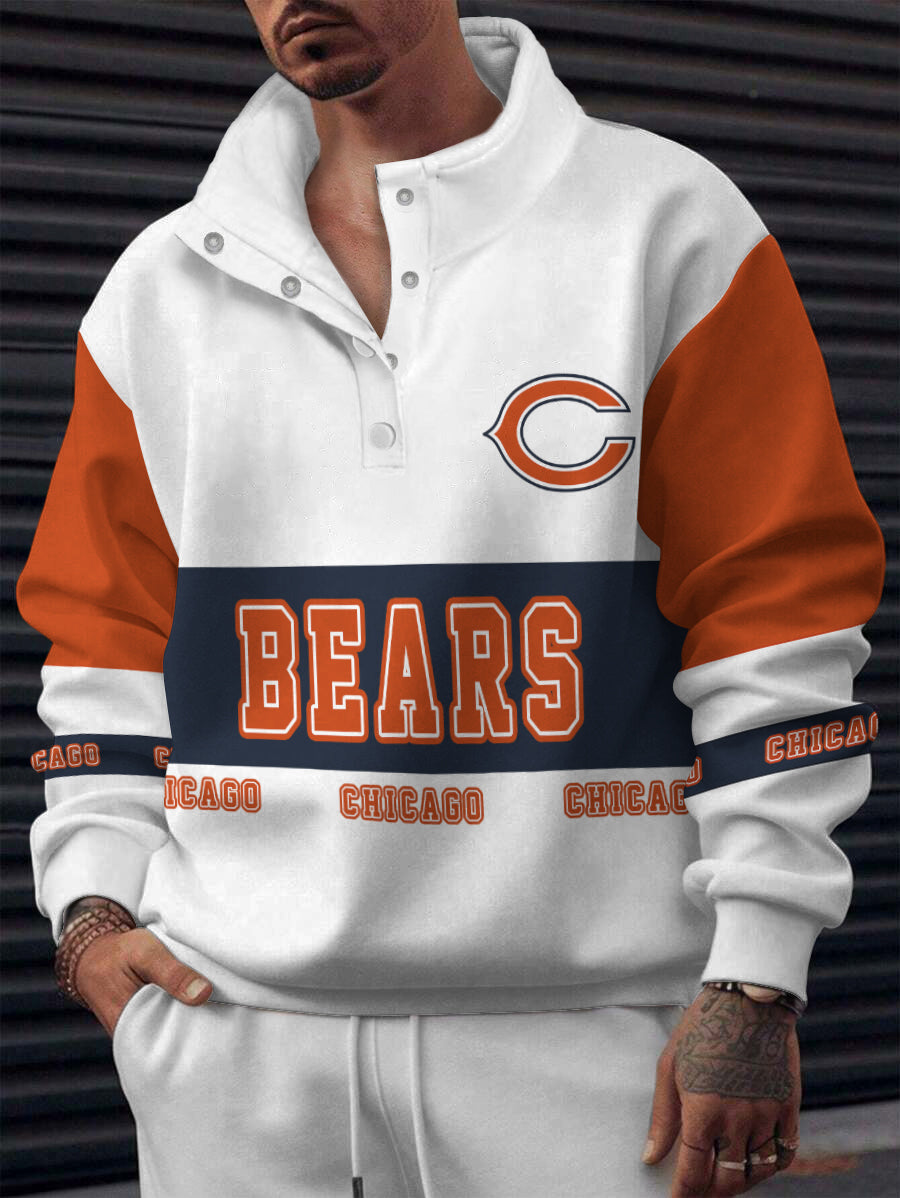 Chicago Bears Casual Colorful Stand Collar Sweatshirt AZBTSCSW000182