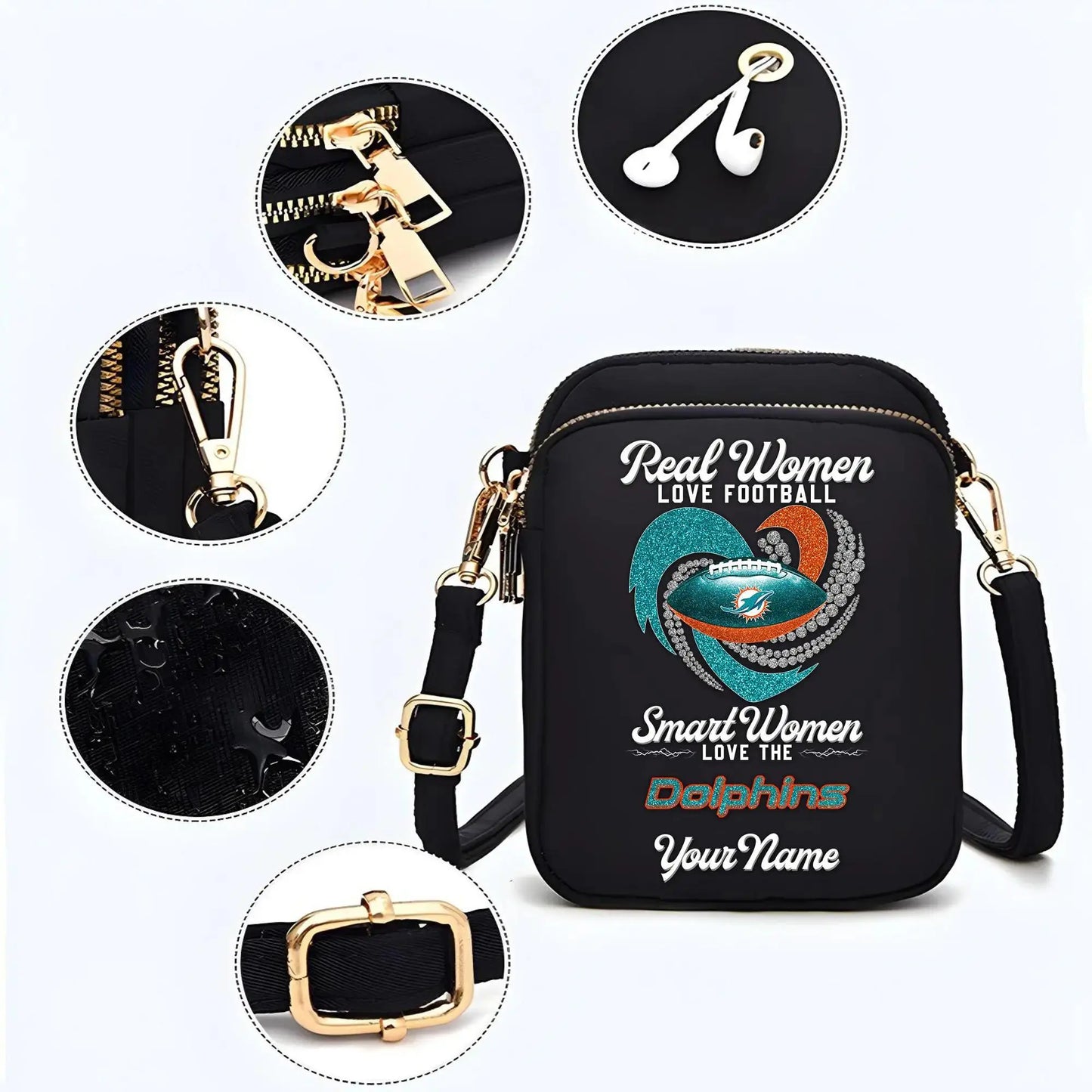 Miami Dolphins Mini Crossbody Bag for Women New Trending 2025 AZBT2DMCB000066