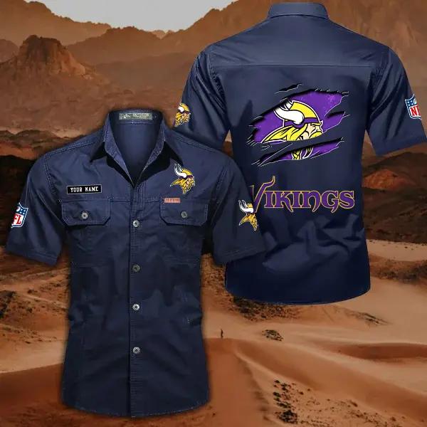 Minnesota Vikings Men’s Short Sleeve Cargo Shirts New 2025 AZBT2DCGS000021