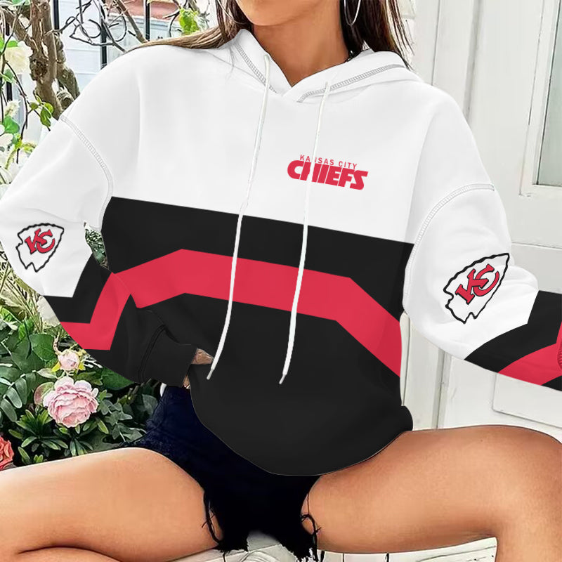 Kansas City Chiefs Printed Hooded Pocket Pullover Hoodie AZBTPH000039