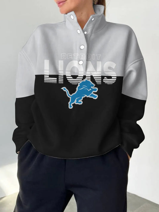 Detroit Lions Casual Colorful Stand Collar Sweatshirt AZBTSCSW000214