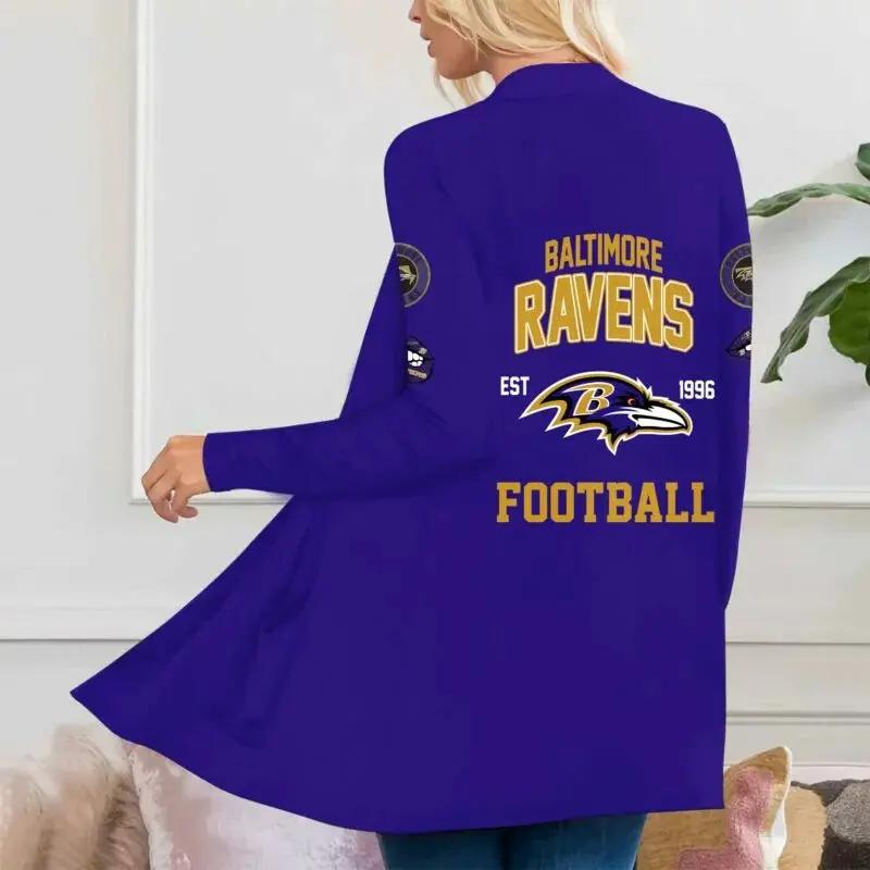 Baltimore Ravens Women Patch Pocket Cardigan BT011