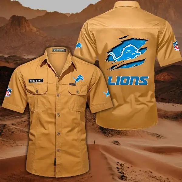 Detroit Lions Men’s Short Sleeve Cargo Shirts New 2025 AZBT2DCGS000011