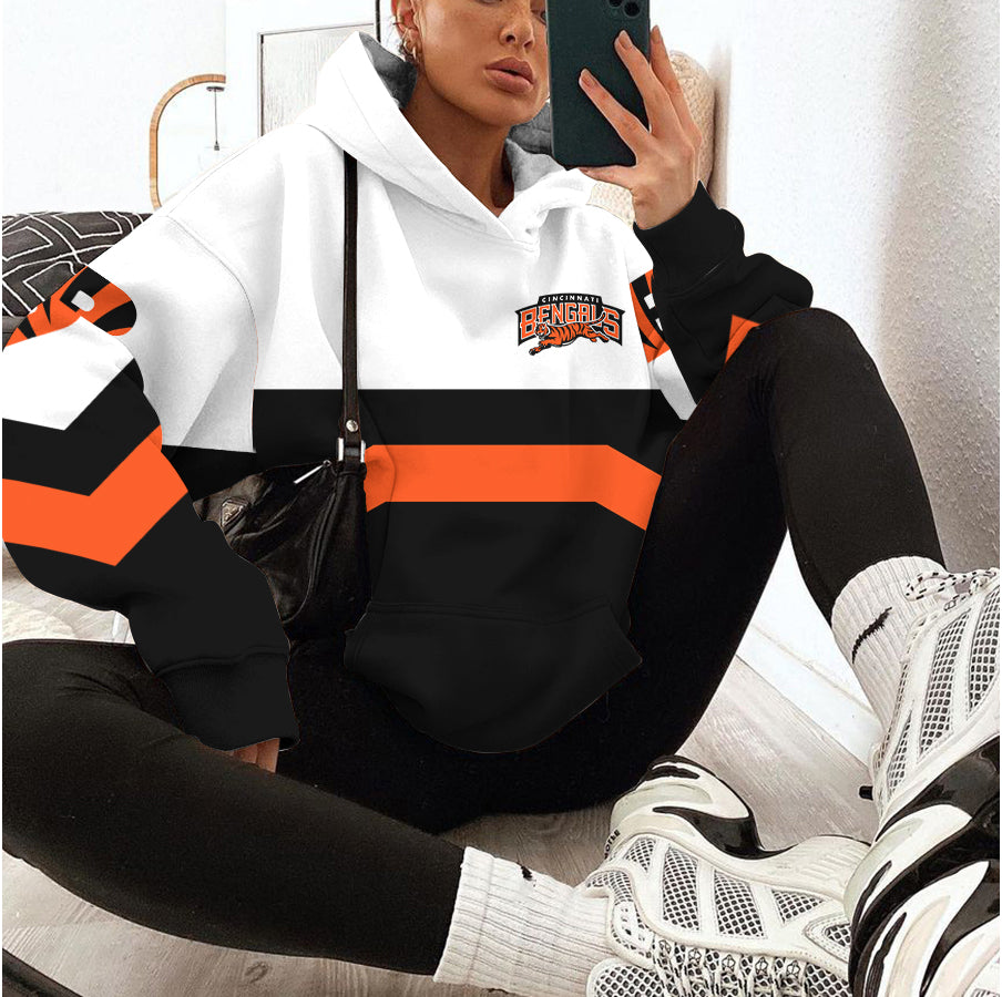 Cincinnati Bengals Printed Hooded Pocket Pullover Hoodie AZBTPH000018