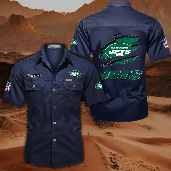 New York Jets Men’s Short Sleeve Cargo Shirts New 2025 AZBT2DCGS000025