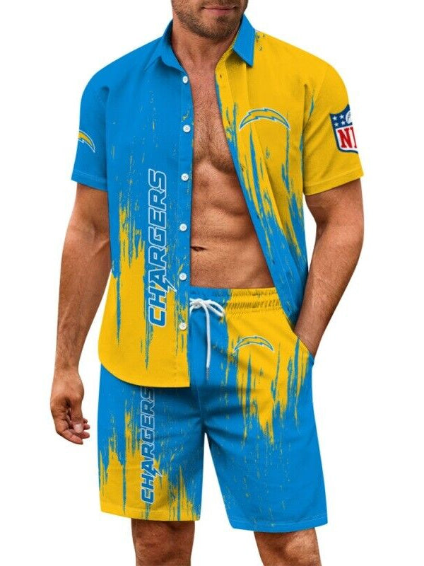 Los Angeles Chargers Combo Hawaiian Shirt and Shorts AZBTHWSS000042
