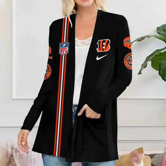 Cincinnati Bengals Women Patch Pocket Cardigan BT041