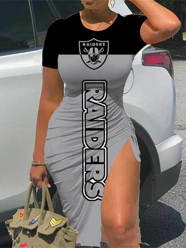 Las Vegas Raiders Slit Bodycon Dress  AZBTSBD000038