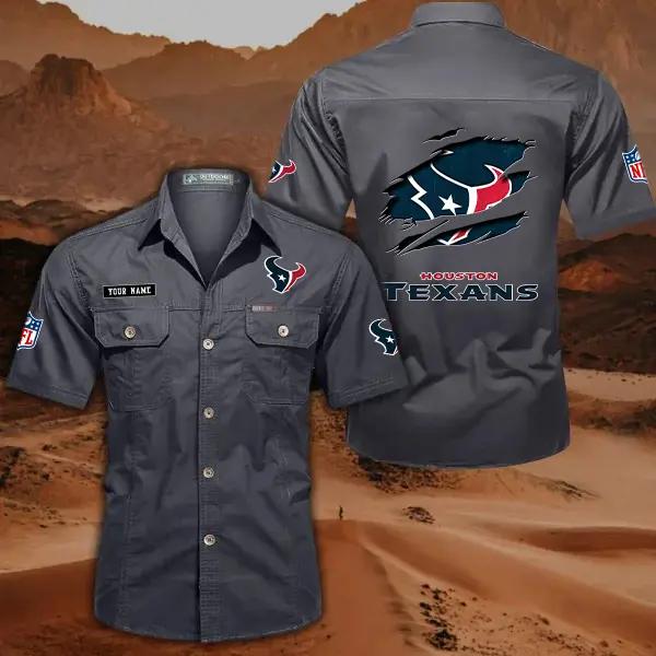 Houston Texans Men’s Short Sleeve Cargo Shirts New 2025 AZBT2DCGS000013