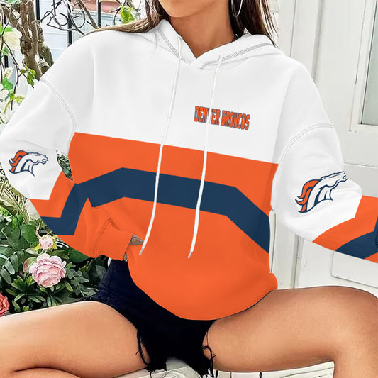 Denver Broncos Printed Hooded Pocket Pullover Hoodie AZBTPH000017