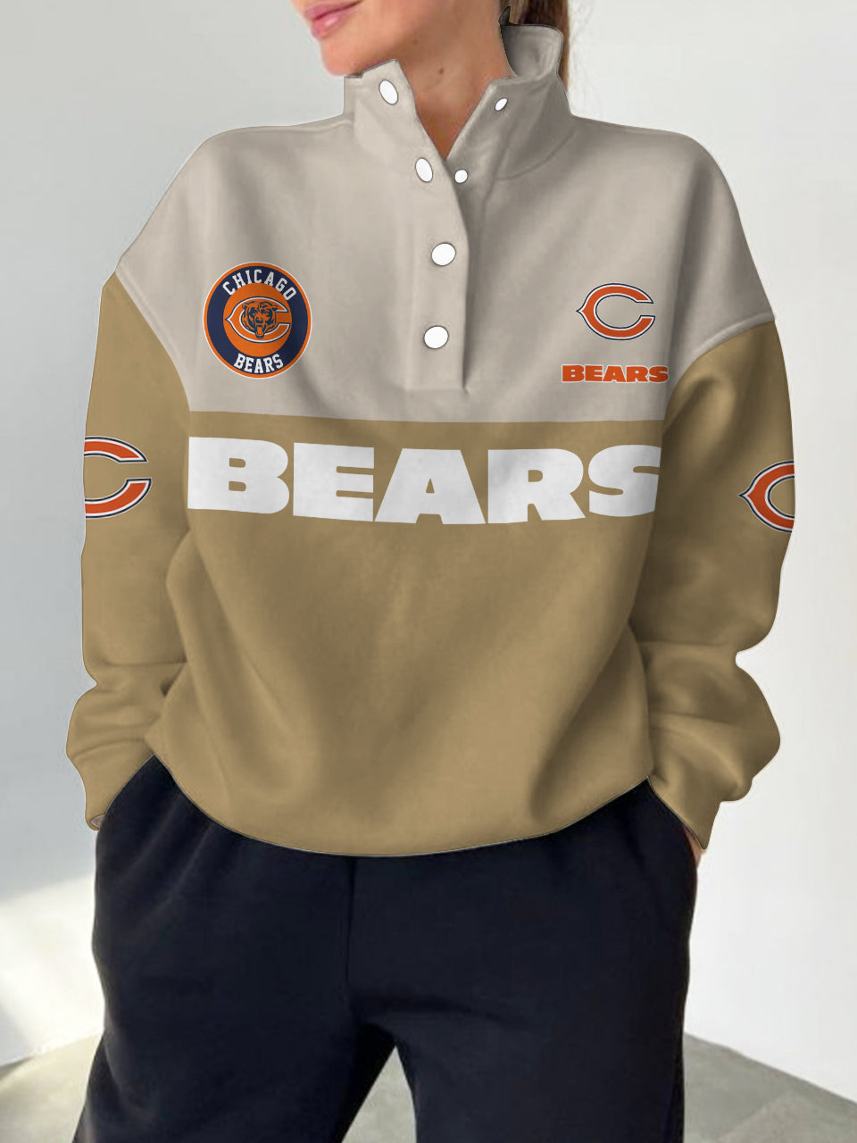 Chicago Bears Casual Colorful Stand Collar Sweatshirt AZBTSCSW000212