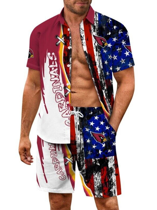 Arizona Cardinals Combo Hawaiian Shirt and Shorts AZBTHWSS000093