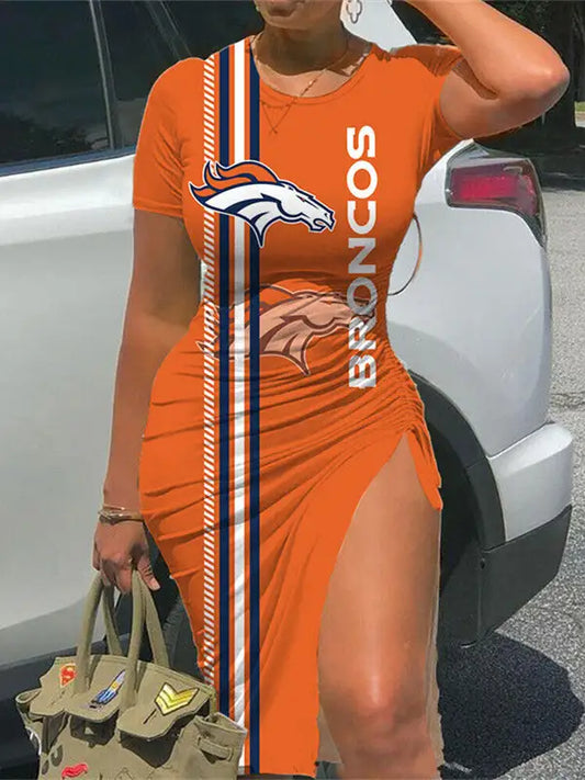 Denver Broncos Slit Bodycon Dress  AZBTSBD000011