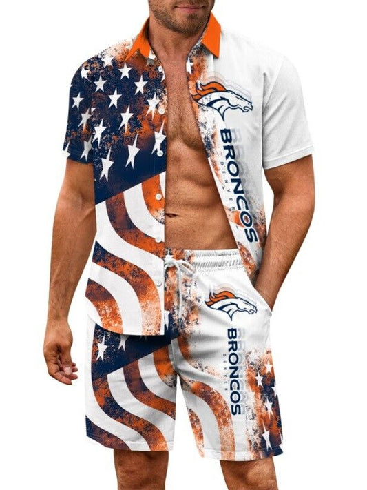 Denver Broncos Combo Hawaiian Shirt and Shorts AZBTHWSS000148