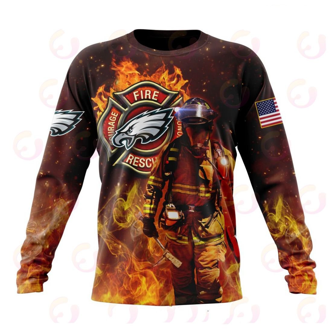 Philadelphia Eagles Honor Firefighters – First Responders All Over Printed T-shirt Sweatshirt Hoodie AZCHD849