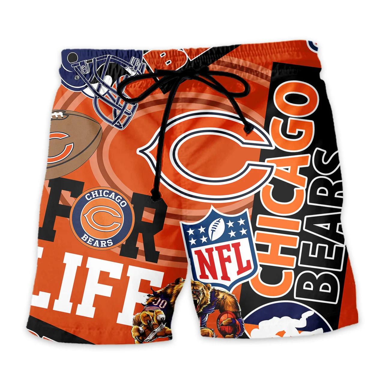 Chicago Bears Custom Limited Edition For Life Hawaiian Shirt and Shorts AZHAHWSS000257