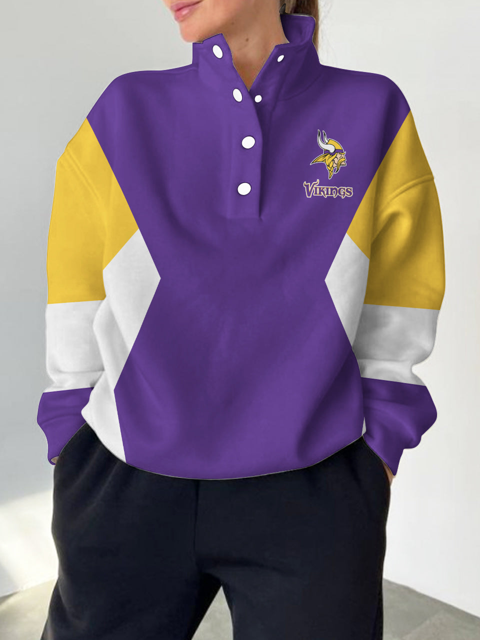 Minnesota Vikings Casual Colorful Stand Collar Sweatshirt AZBTSCSW000311