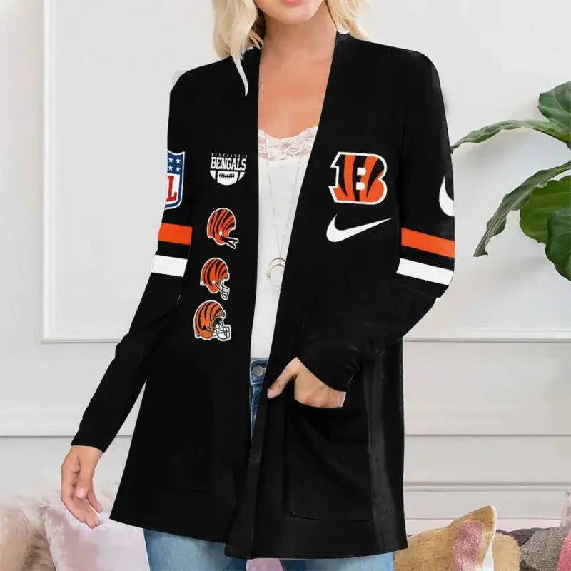 Cincinnati Bengals Women Patch Pocket Cardigan BT037