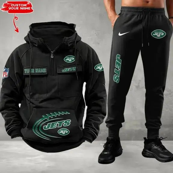 New York Jets Combo Multi-Pockets Hoodie And Pants EM23
