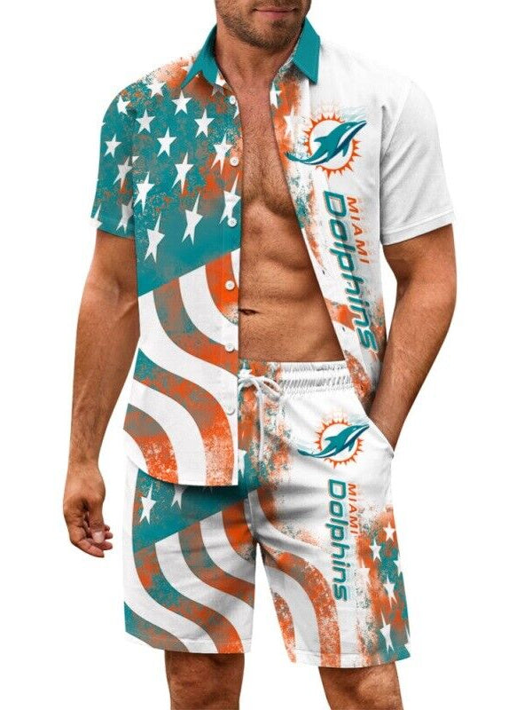 Miami Dolphins Combo Hawaiian Shirt and Shorts AZBTHWSS000140