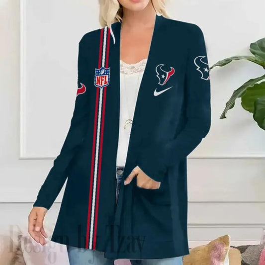 Houston Texans Women Patch Pocket Cardigan BT079