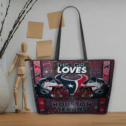 Houston Texans Women Leather Tote Hand Bag BB85