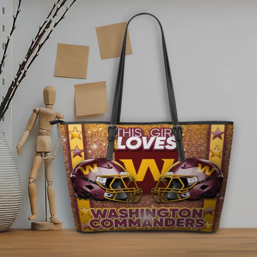 Washington Commanders Women Leather Tote Hand Bag BB71