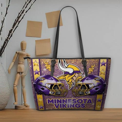 Minnesota Vikings Women Leather Tote Hand Bag BB63